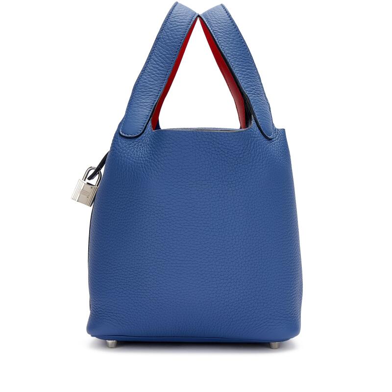 Hermès Bleu Brighton Clemence and Capucine Swift Verso Picotin Lock 18 Palladium Hardware - Image 2